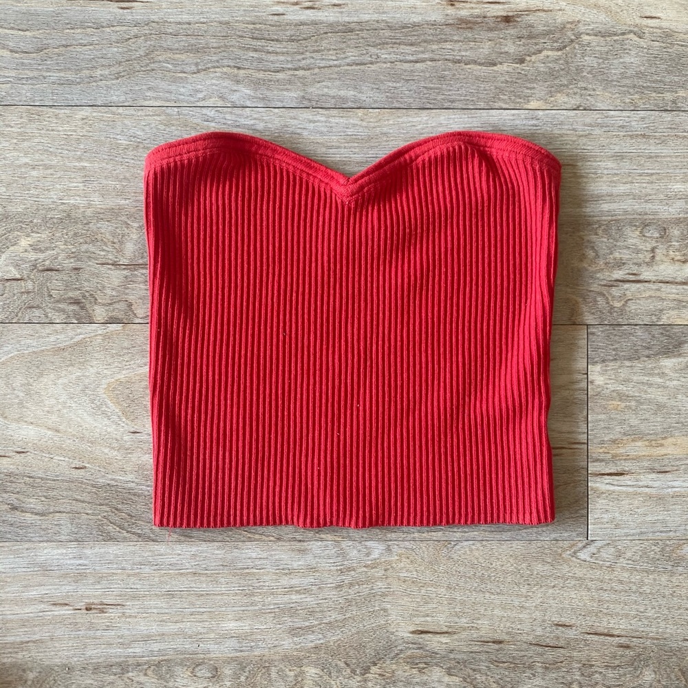 Red Urban Outfitters Sweetheart Neck Tube Top